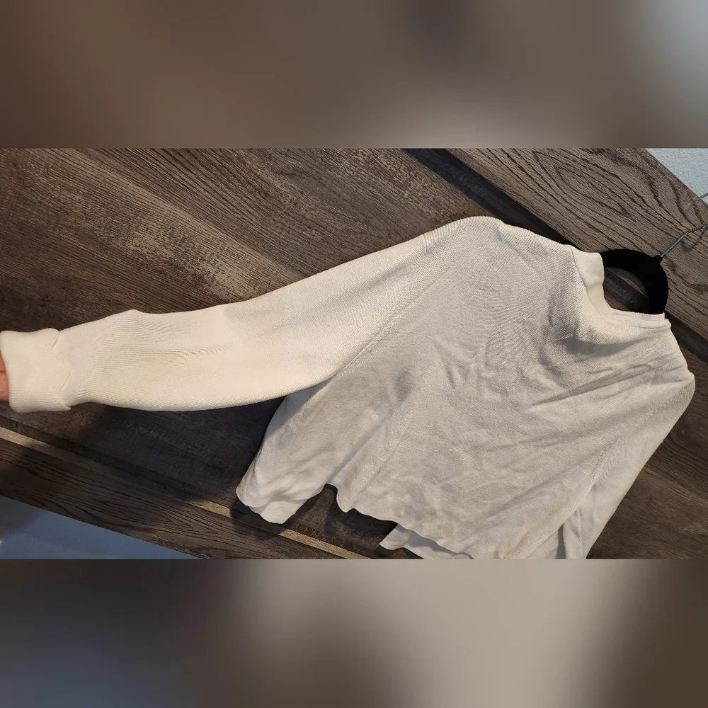 Women's Talbots White Cardigan, Size L - Picture 8 of 10